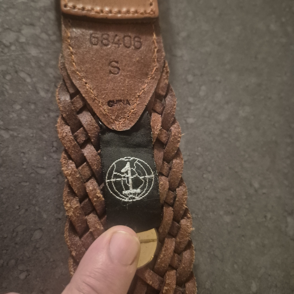 Brown Braided  Conch Leather 1 World Womans Belt. S